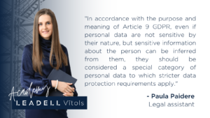 Paula Paidere speaks about GDPR and sensitive data