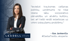 Darba tiesību advokāte Ilze Jankeviča skaidro Trauksmes celšanas sistēmas ieviešanu uzņēmumā